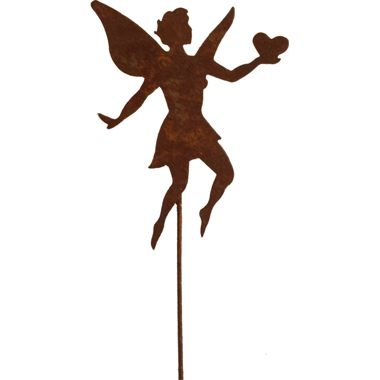 Gracie Oaks Alfonso Metal Girl Fairy Garden Stake & Reviews Wayfair